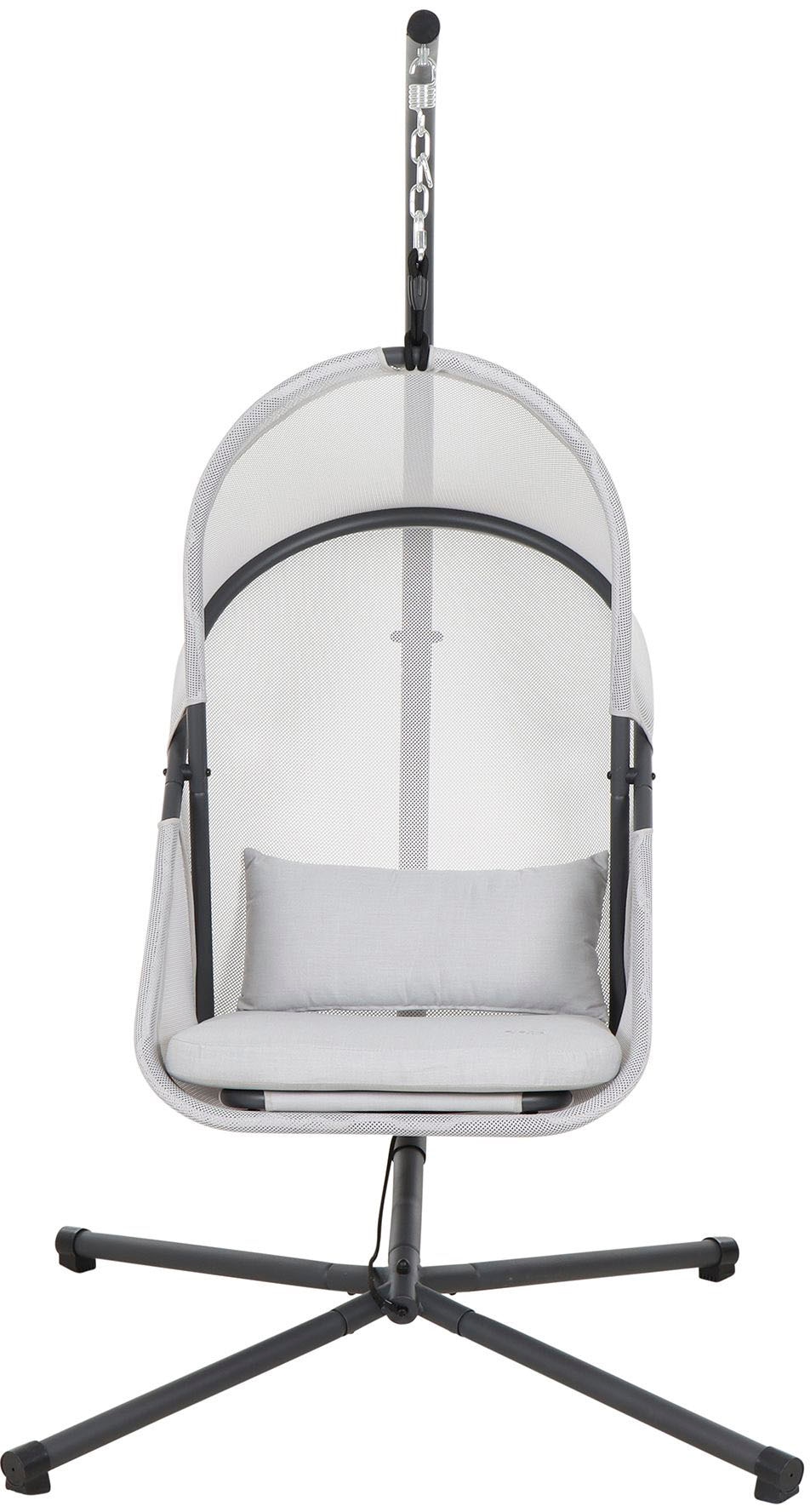 Hängesessel SIENA GARDEN "YOBAYA", grau (easy grau), B:123cm H:192cm T:102cm, Sessel, Korb platzsparend faltbar