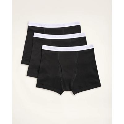 Brooks Brothers Men's Supima Cotton Boxer Briefs - 3 Pack | Black | Size Medium