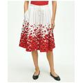 Brooks Brothers Women's Stretch Cotton Poppy Print Flare Skirt | Red | Size 8