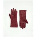 Brooks Brothers Women's Lambskin Gloves with Cashmere Lining | Burgundy | Size 6