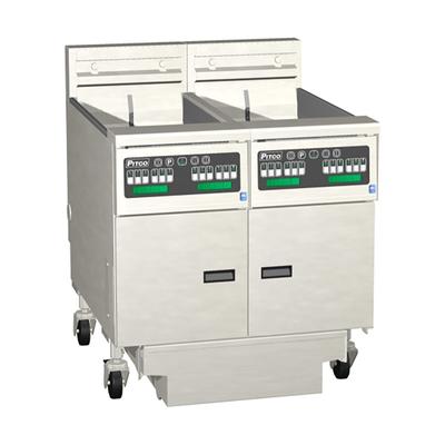 Pitco SE14T 240/3 Commercial Electric Fryer - (2) 25 lb Vats, Floor Model, 240v/3ph, Stainless Steel