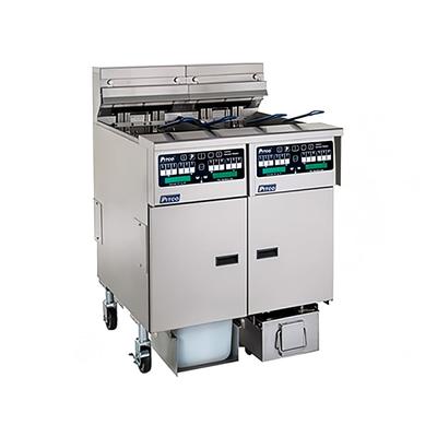 Pitco SELV14C-2/FD 240/3 Commercial Electric Fryer - (2) 30 lb Vats, Floor Model, 240v/3ph, Stainless Steel