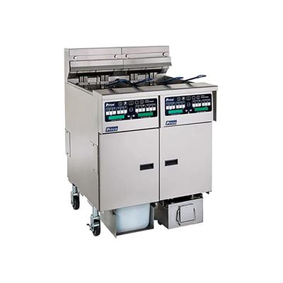 Pitco SELV14T-C/FD Solstice Commercial Electric Fryer - (2) 15 lb Vats, Floor Model, 220v/3ph, Stainless Steel