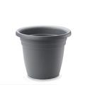 Crescent Garden In/Outdoor Emma Round Plastic Flower Pot Charcoal Colored Planter 14 Inches