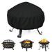 Unicook Round Fire Pit Cover 38 Inch Outdoor Waterproof Firepit Cover for Kingso Landmann Hampton Bay 38 Dia x 18 H Black