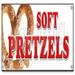 SignMission 18 x 48 in. Banner Sign - Soft Pretzels - Pretzel Stand Cart Signs Fresh Hot Baked Big Huge