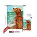 Breeze Decor 10084 Pets Golden Stay Love 2-Sided Vertical Impression House Flag - 28 x 40 in.