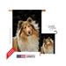 Breeze Decor 10075 Pets Collie 2-Sided Vertical Impression House Flag - 28 x 40 in.