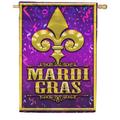 America Forever Flags Festive Fleur De Lis Mardi Gras House Flag Masquerade Masks Fleur De Lis Carnival 28 x 40 Inch Double Sided Seasonal Yard Outdoor Holiday Decorative Flag