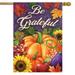 Be Grateful Fall House Flag Pumpkins Autumn Floral 28 x 40 Briarwood Lane