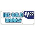 Ice Cold Drinks 1 Banner 36 X 96 Heavy Duty 13 Oz Vinyl Banners with Grommets Single Sided