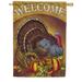 America Forever Fall Welcome Thanksgiving Turkey House Flag 28 x 40 inch Autumn Harvest Bounty Cornucopia Double Sided Outdoor Yard Decoration