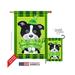 Breeze Decor 02029 St Pats Puppy 2-Sided Vertical Impression House Flag - 28 x 40 in.