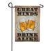 America Forever Great Minds Drink Alike Summer Garden Flag 12.5 x 18 inches American Beer Party Friends Funny Double Sided Cool Drink Seasonal Yard Outdoor Decorative Fun Happy Hour Garden Flag