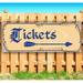 Tickets Right Blue Text 13 oz Vinyl Banner With Metal Grommets