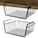 Casewin Under Shelf Basket 2 Pack Slides Under Cabinet Storage Shelf Wire Baskets Space Saving for Kitchen Counter Pantry Desk Bookshelf Cupboard Black