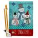 Breeze Decor BD-WT-HS-114110-IP-BO-D-US16-SB 28 x 40 in. Its Snowtime Winter Wonderland Impressions Decorative Vertical Double Sided House Flag Set with Pole Bracket Hardware