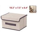 Topboutique 1 Pack Foldable Storage Boxes with Lids Collapsible Storage Bin with Handle Foldable Fabric Storage Cubesï¼Œ Foldable Storage Box Cube with Lids for Wardrobe Closet Shelf Office Khaki