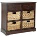 SAFAVIEH Herman Rustic 2-Drawer Storage Unit with 4 Wicker Baskets (29.9 in. W x 13 in. D x 26 in. H)