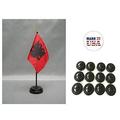 Box of 12 Albania 4 x6 Miniature Desk & Table Flags Includes 12 Flag Stands & 12 American Made Small Mini Albanian Corp Flags