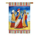 Breeze Decor BD-NT-H-114212-IP-BO-DS02-US Seasonal Nativity Impressions Decorative Vertical House Flag - Three Wise Men Winter