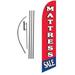 Mattress Sale Advertising Feather Banner Swooper Flag Sign with Flag Pole Kit and Ground Stake Red and Blue