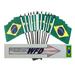 Pack of 12 4 x6 Brazil Polyester Miniature Office Desk & Little Table Flags 1 Dozen 4 x 6 Brazilian Small Mini Hand Waving Stick Flags (Flags Only)