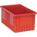 8 Pack of 16 1/2 Deep x 10 7/8 Wide x 8 High Red Dividable Grid Containers