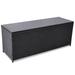 Anself Garden Storage Deck Box Black Poly Rattan Storage Cabinet with Lining Garden Organizer for Patio Lawn Backyard Outdoor Furniture 59 x 19.7 x 23.6 Inches (W x D x H)