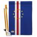 Americana Home & Garden AA-CY-HS-140047-IP-BO-D-US18-AG 28 x 40 in. Cape Verde Flags of the World Nationality Impressions Decorative Vertical Double Sided House Flag Set & Pole Bracket Hardware Flag S