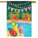 Poolside Paradise Summer House Flag Welcome Tropical 28 x 40 Briarwood Lane