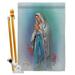 Breeze Decor BD-FR-HS-103050-IP-BO-D-US15-AL 28 x 40 in. Our Lady of Grace Inspirational Faith & Religious Impressions Decorative Vertical Double Sided House Flag Set with Pole Bracket & Hardware