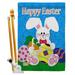 Breeze Decor BD-EA-HS-103029-IP-BO-D-US98-BD 28 x 40 in. Happy Bunny Spring Easter Impressions Decorative Vertical Double Sided House Flag Set with Pole Bracket & Hardware