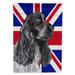 Carolines Treasures SC9868CHF Black Cocker Spaniel with English Union Jack British Flag Flag Canvas House Size House