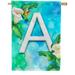 America Forever Summer Flowers Birds Monogram House Flag Letter A 28 x 40 inches Hummingbird Calla Lily Spring Floral Double Sided Vertical Outdoor Yard Lawn Decorative White Floral House Flag