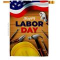 Ornament Collection 28 x 40 in. Labor Day American Star & Stripes Vertical House Flag with Double-Sided Decorative Banner Garden Yard Gift