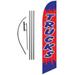 Trucks Advertising Feather Banner Swooper Flag Sign with Flag Pole Kit and Ground Stake Red Blue