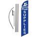 Pool Supplies Store Advertising Feather Banner Swooper Flag Sign with Flag Pole Kit and Ground Stake