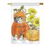 Breeze Decor BD-HA-H-113076-IP-BO-DS02-US 28 x 40 in. Seasonal Harvest & Autumn Impressions Decorative Vertical House Flag - Happy Pumpkin Kitty Fall