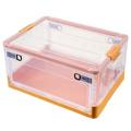 Clearance!Storage Bins with Lids Clear Stackable Lidded Storage Bins Collapsible Storage Cube Bins with Wheels Plastic Storage Box Containers with Double Doors for Home Office Bedroom Living Room