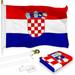 G128 Combo Pack: 6 Feet Tangle Free Spinning Flagpole (White) Croatia Croatian Flag 3x5 ft Printed 150D Brass Grommets (Flag Included) Aluminum Flag Pole