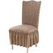 Dengmore Bubble plaid Stretch Dining Chair Covers Slipcovers Thick With Chair Cover Skirt Beige