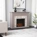 SEI Furniture Torlington Marble Tiled Electric Fireplace - Gray 50 x 39 Freestanding Indoor Electric Fireplaces