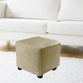 High Stretch Square Chair Cover Stool Furniture Protector Washable Removable Taupe