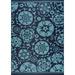 Tayse Sunset Area Rug SUN1502 Transitional Navy Bulbs Scrolls 8 10 x 11 10 Rectangle