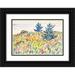 Allen Tucker 18x14 Black Ornate Wood Framed Double Matted Museum Art Print Titled - Watercolor No. 35 Field with Two Pine Trees (1937)