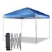 Aoodor 10x10 FT Pop Up Canopy Tent - Portable Instant Shade for Camping Parties and Outdoor Events - Sturdy Iron Frame Waterproof 210D Oxford Fabric Easy Assembly with Roller Bag