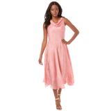 Plus Size Women's Sleeveless Burnout Gown by Roaman's in Desert Rose Burnout Blossom (Size 24 W)