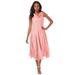 Plus Size Women's Sleeveless Burnout Gown by Roaman's in Desert Rose Burnout Blossom (Size 26 W)