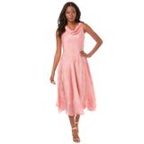 Plus Size Women's Sleeveless Burnout Gown by Roaman's in Desert Rose Burnout Blossom (Size 14 W)